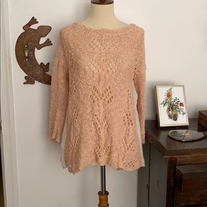 Pink Knitted and Knotted Anthropologie sweater